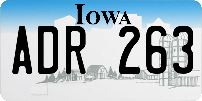 IA license plate ADR263