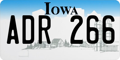 IA license plate ADR266