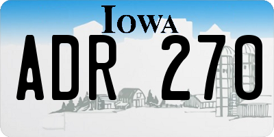 IA license plate ADR270