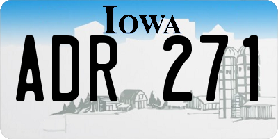 IA license plate ADR271