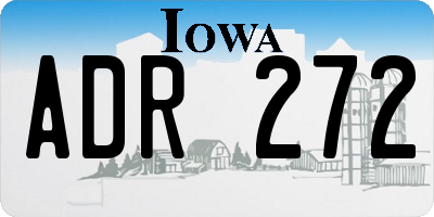 IA license plate ADR272
