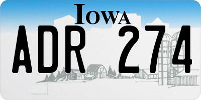 IA license plate ADR274