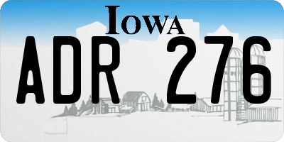 IA license plate ADR276