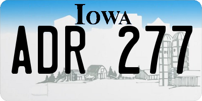 IA license plate ADR277