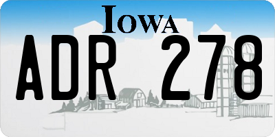 IA license plate ADR278