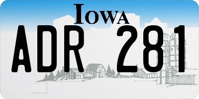 IA license plate ADR281