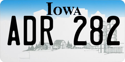 IA license plate ADR282