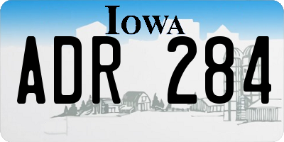 IA license plate ADR284
