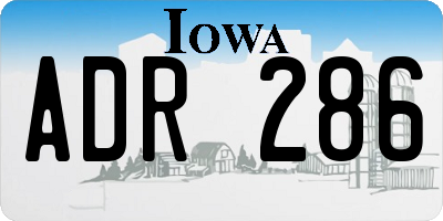 IA license plate ADR286