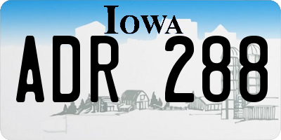 IA license plate ADR288