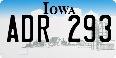 IA license plate ADR293