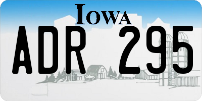 IA license plate ADR295