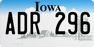 IA license plate ADR296