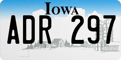 IA license plate ADR297