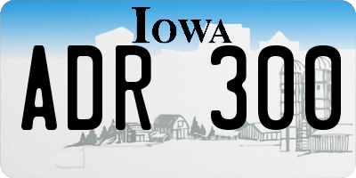 IA license plate ADR300