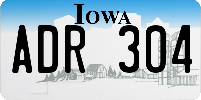 IA license plate ADR304