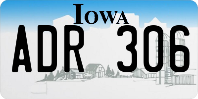IA license plate ADR306