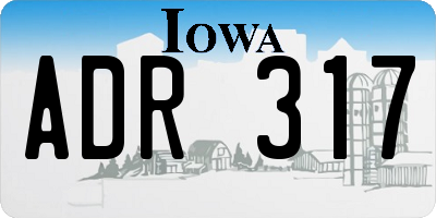 IA license plate ADR317