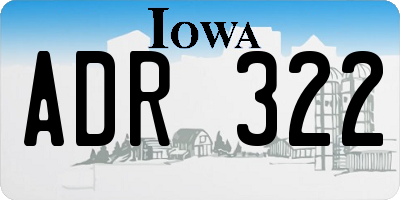 IA license plate ADR322
