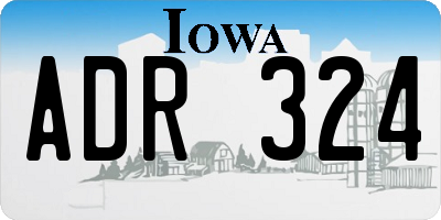 IA license plate ADR324