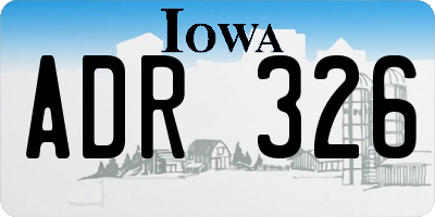 IA license plate ADR326