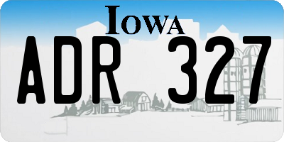 IA license plate ADR327