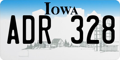 IA license plate ADR328
