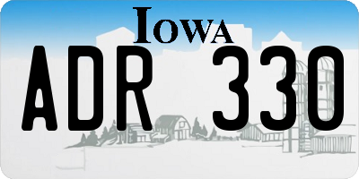 IA license plate ADR330