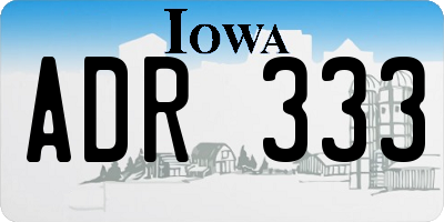 IA license plate ADR333