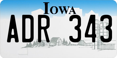 IA license plate ADR343