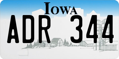 IA license plate ADR344