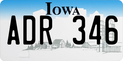 IA license plate ADR346