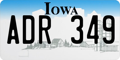 IA license plate ADR349