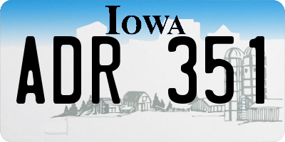 IA license plate ADR351