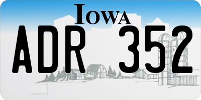 IA license plate ADR352