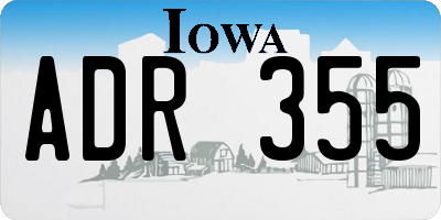 IA license plate ADR355