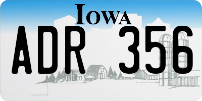 IA license plate ADR356