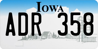 IA license plate ADR358