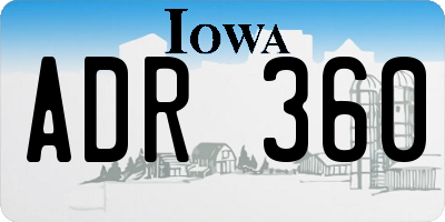 IA license plate ADR360
