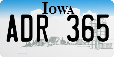 IA license plate ADR365