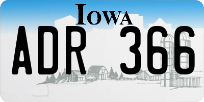 IA license plate ADR366