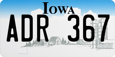 IA license plate ADR367