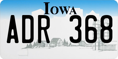 IA license plate ADR368