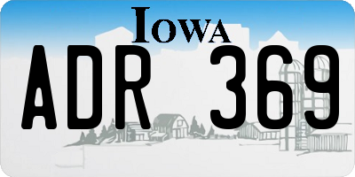 IA license plate ADR369