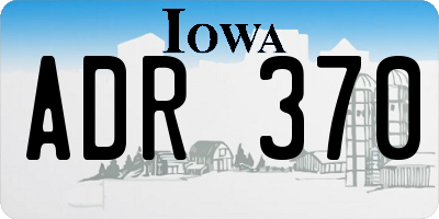 IA license plate ADR370