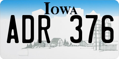 IA license plate ADR376