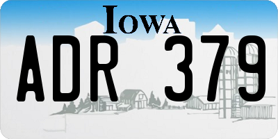 IA license plate ADR379