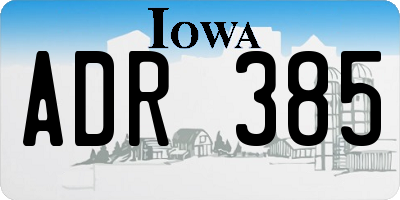 IA license plate ADR385