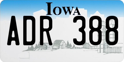 IA license plate ADR388