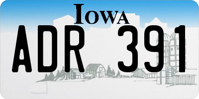 IA license plate ADR391
